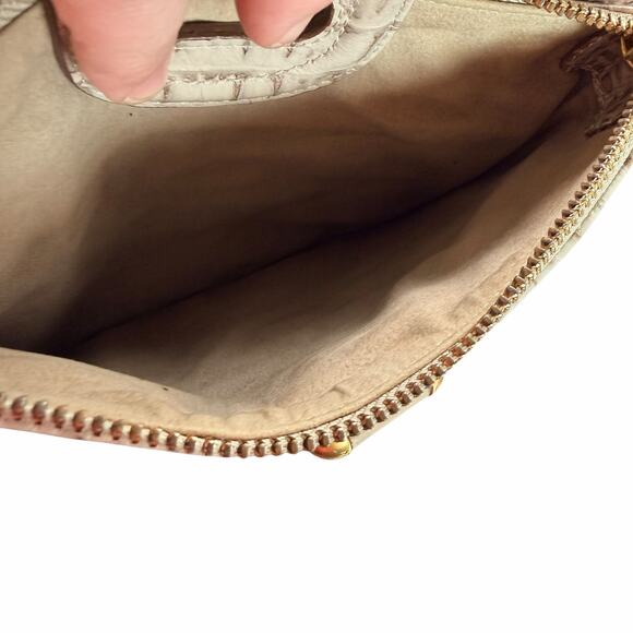 Brahmin Mojito Melbourne Croc Embossed Leather Crossbody Bag Beige and cream - Picture 8 of 9